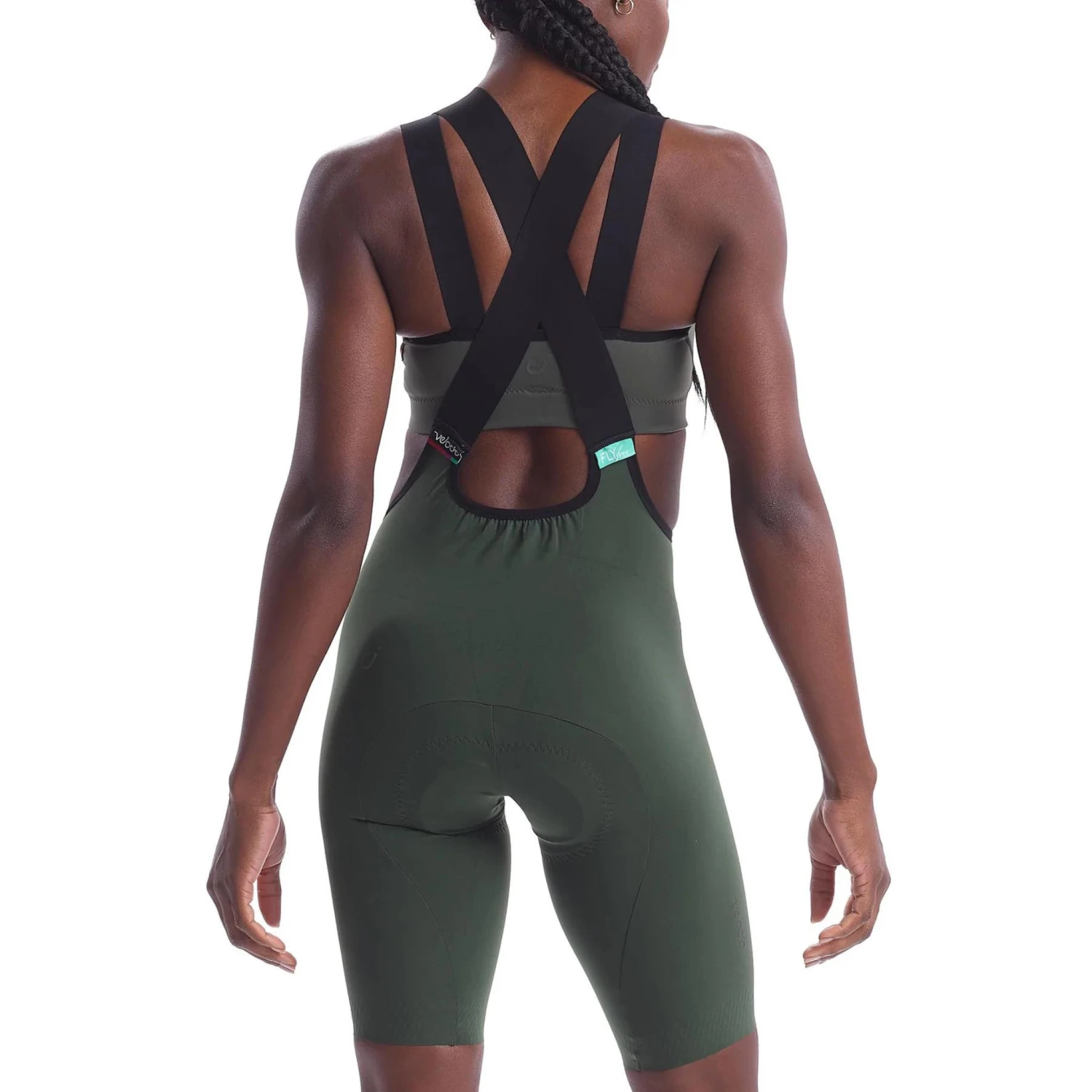 Women LUXE Bib Shorts - Dark Olive - Image 3