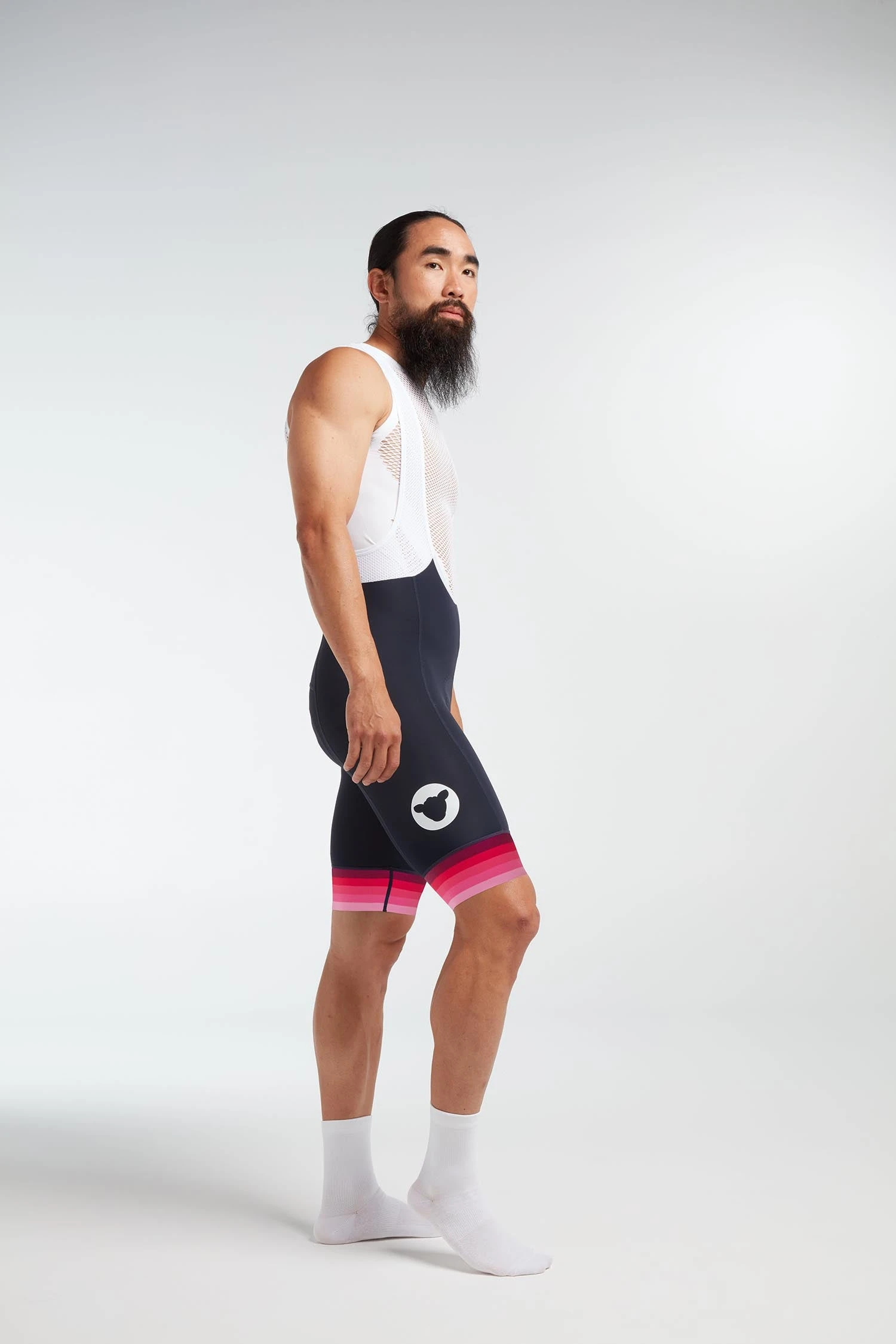 Navy Pink Stripe Essentials Tour Men's Bib