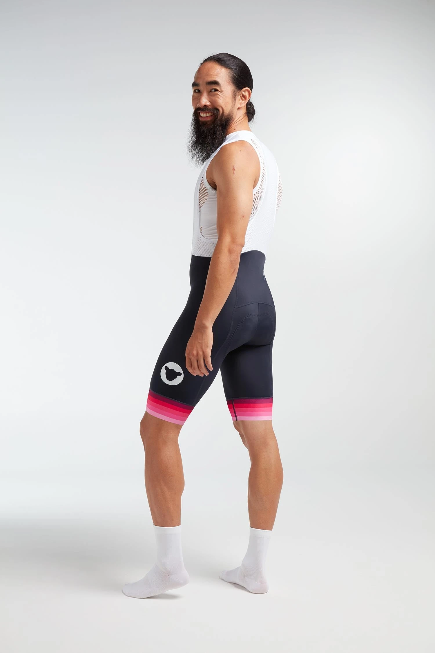 Navy Pink Stripe Essentials Tour Men's Bib - Image 3