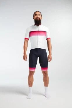 White Pink Stripe Essentials TOUR Men's Jersey