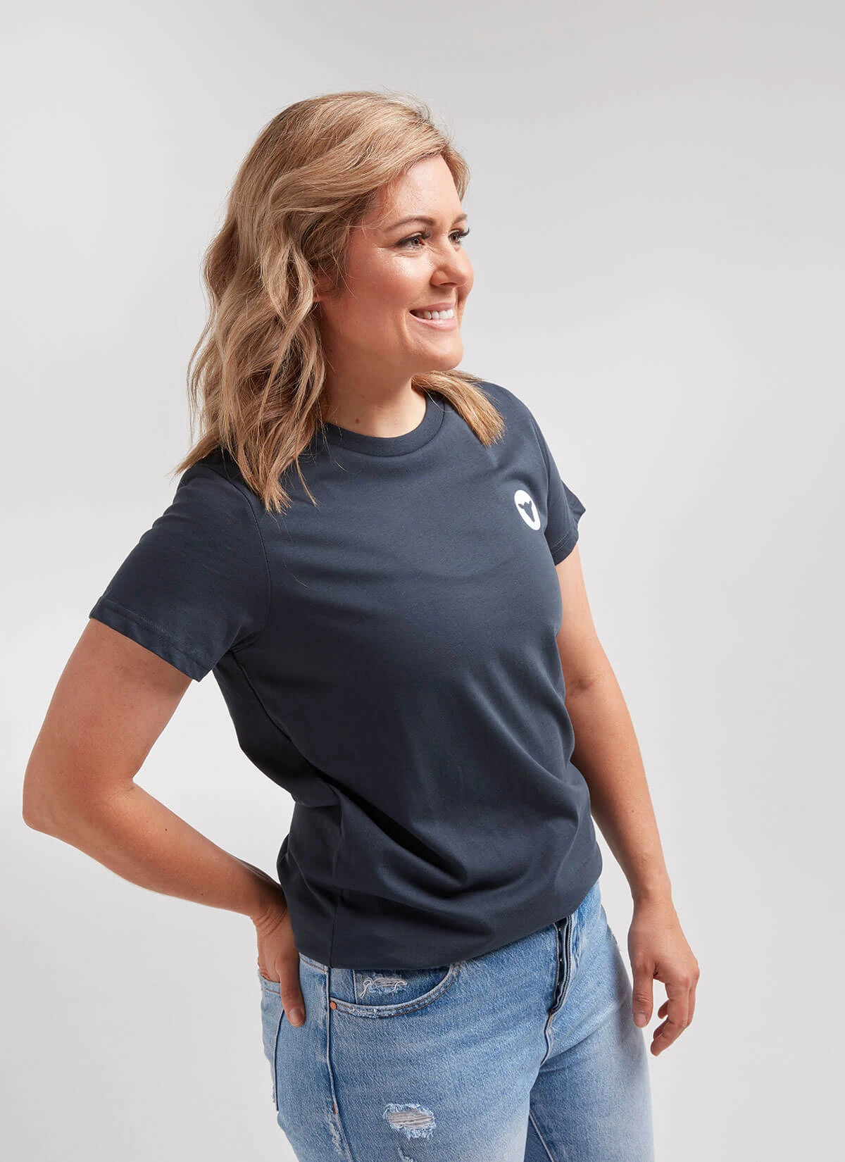 Navy Logo Women's Crew Tee - Image 2