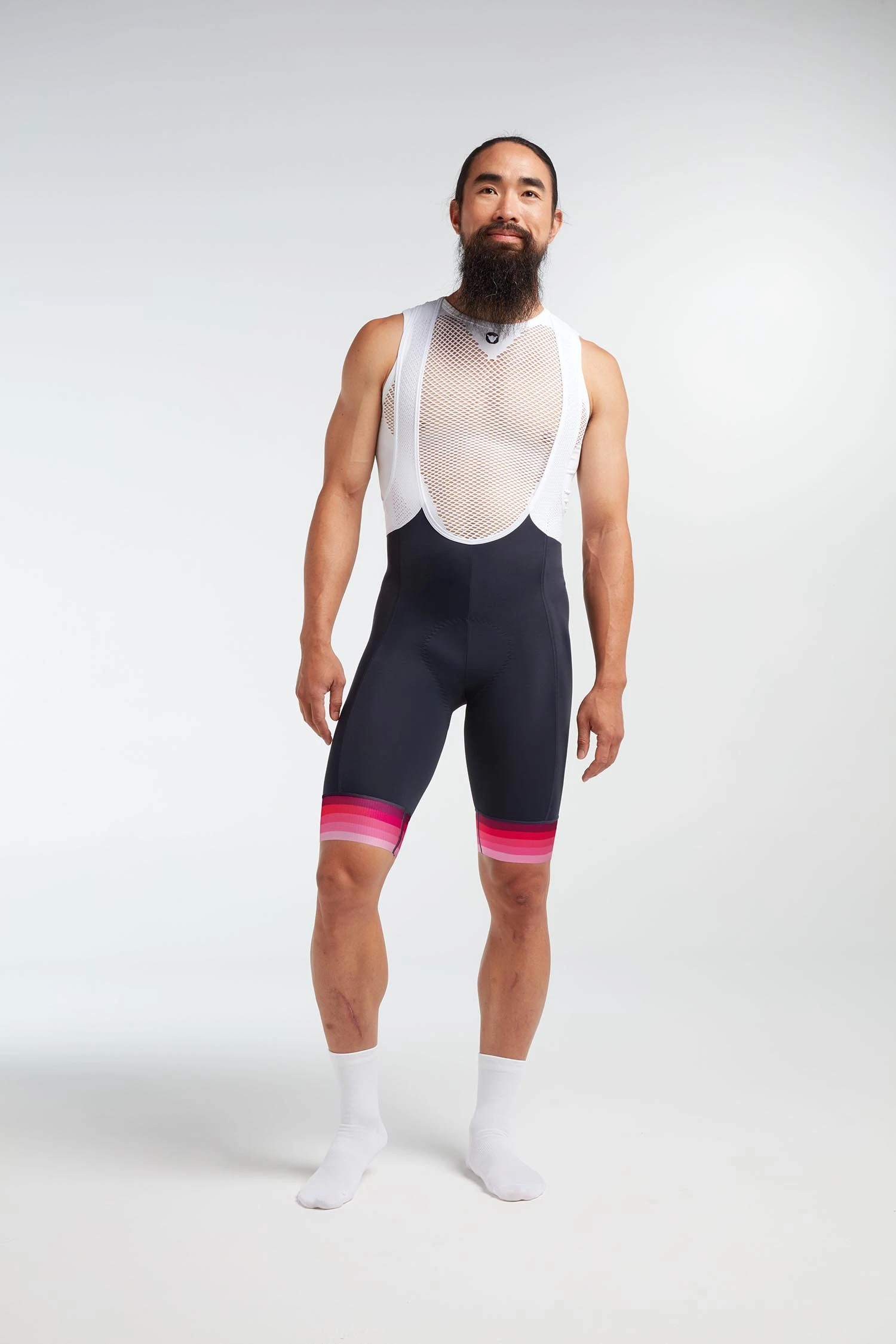 Navy Pink Stripe Essentials Tour Men's Bib - Image 4