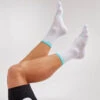 Teal Stripe Perfect Crew Socks