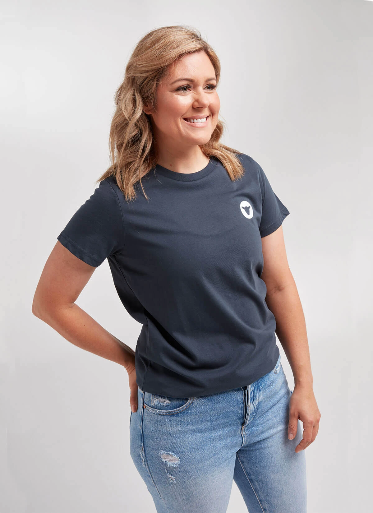 Navy Logo Women's Crew Tee