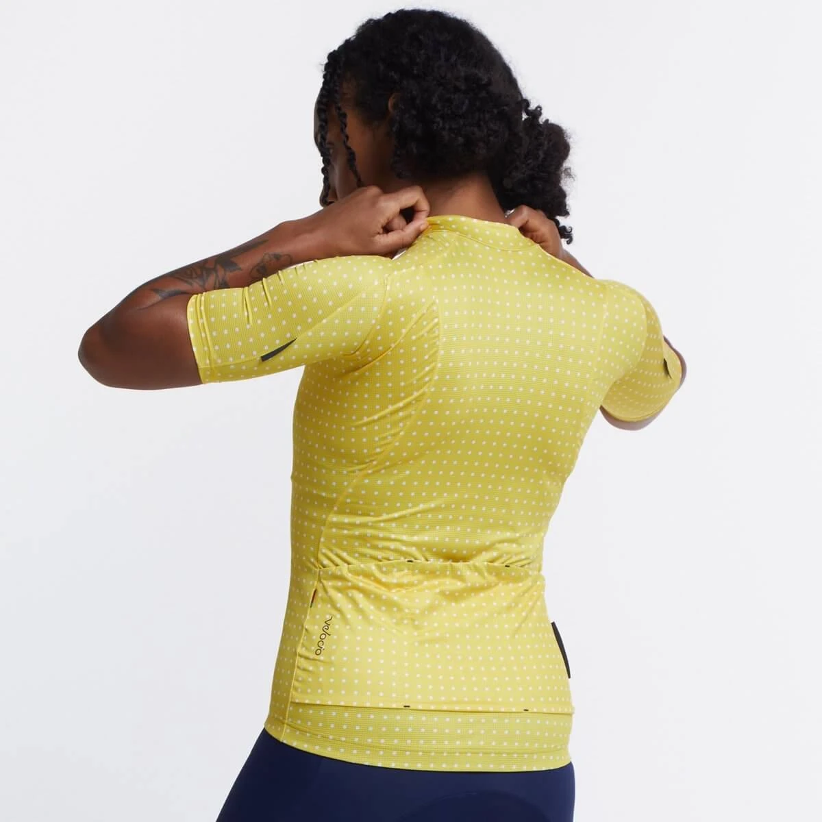 Gold Yellow Grid Dot Ultralight Women's Jersey - Image 2