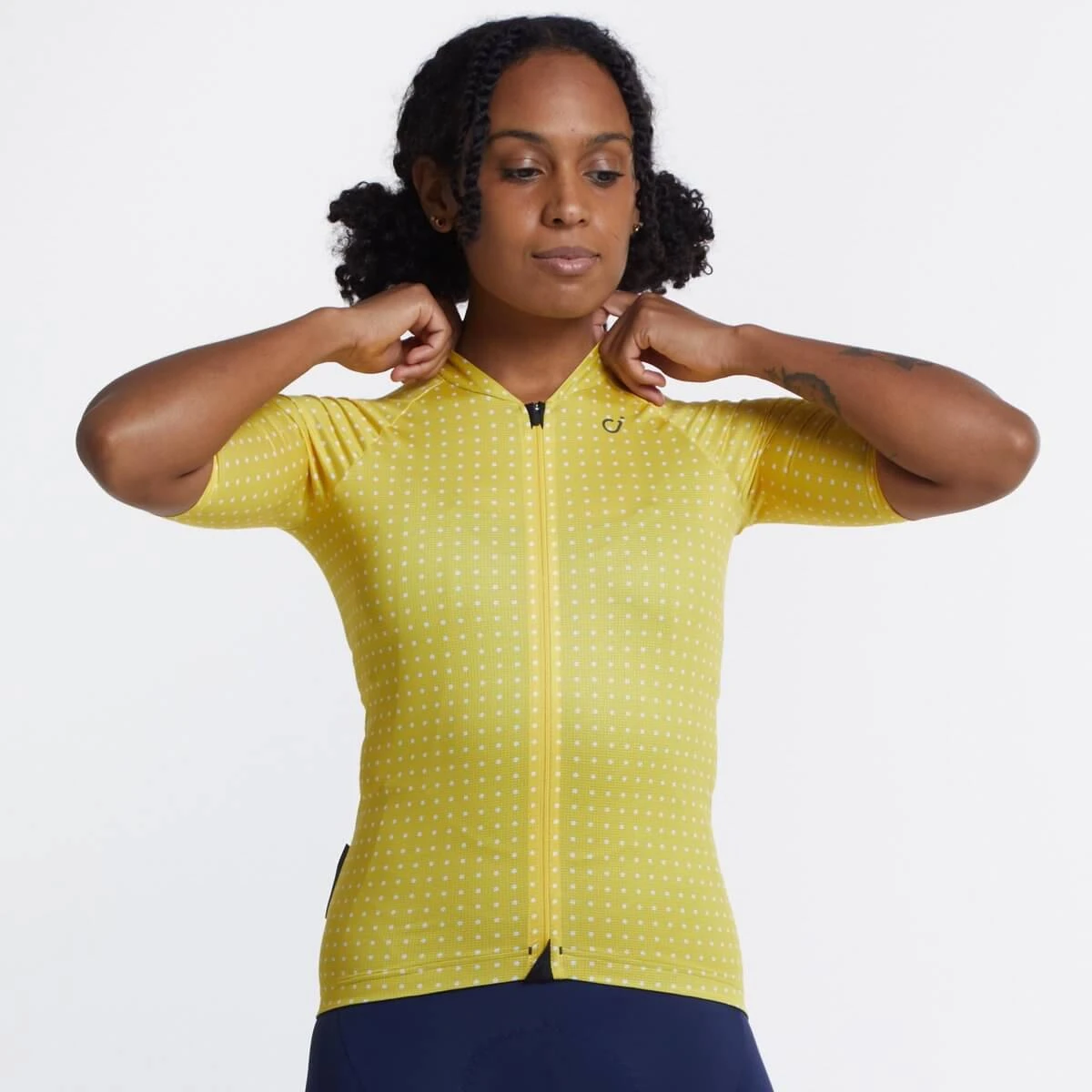 Gold Yellow Grid Dot Ultralight Women's Jersey